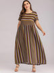 Plus Rainbow Stripe Maxi Dress