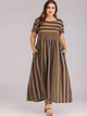 Plus Rainbow Stripe Maxi Dress