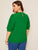 Plus Keyhole Back Bishop Sleeve Top