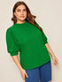 Plus Keyhole Back Bishop Sleeve Top