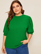 Plus Keyhole Back Bishop Sleeve Top