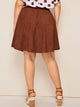 SHEIN Plus Button Up Corduroy Skirt