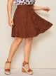 SHEIN Plus Button Up Corduroy Skirt