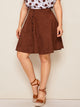 SHEIN Plus Button Up Corduroy Skirt