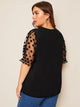 Plus Swiss Dot Mesh Sleeve Top