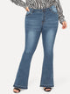 Plus Raw Hem Flare Leg Jeans