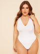 Plus Criss Cross Backless Teddy Bodysuit