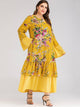 Plus Floral Print Flounce Sleeve Maxi Dress