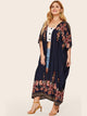 Plus Flower Embroidered Longline Kimono