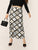 SHEIN Plus Elastic Waist Scarf Print Skirt