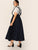 SHEIN Plus Paperbag Waist Frill Strap Flare Skirt