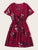 Plus Surplice Front Floral Print Dress