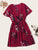 Plus Surplice Front Floral Print Dress