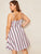 Plus Button Striped Cami Dress