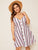 Plus Button Striped Cami Dress