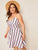 Plus Button Striped Cami Dress