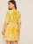 Plus Surplice Front Leaf Print Dress