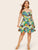 Plus Palm Tree Print Cami Dress