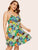 Plus Palm Tree Print Cami Dress