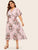 Plus Floral Print Shirred Dress