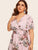 Plus Floral Print Shirred Dress