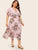 Plus Floral Print Shirred Dress