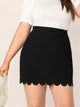 SHEIN Plus Scallop Hem Bodycon Skirt