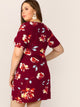   Round Neck Floral Print Dress