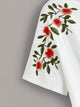 Plus Flower Embroidered Tie Front Tee