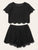  Plus Scalloped Laser Cut Top & Shorts Set