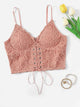 Plus Lace Grommet Lace Up Bra