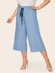 Plus Wide Leg Drawstring Waist Jeans