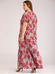 Plus Ditsy Floral Print Ruffle Hem Maxi Dress