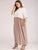 Plus Striped Button Half Placket Maxi Dress