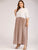 Plus Striped Button Half Placket Maxi Dress