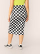 SHEIN Plus Checked Print Pencil Skirt