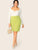 SHEIN Plus Neon Lime Split Back Skirt