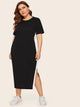 Plus Contrast Side Slit Hem T-shirt Dress