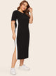 Plus Contrast Side Slit Hem T-shirt Dress