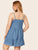 Plus Contrast Lace Ruffle Hem Denim Cami Dress