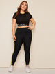 Plus Contrast Taped Side Skinny Leggings