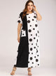 Plus Polka Dot Print Pocket Detail Maxi Dress