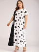 Plus Polka Dot Print Pocket Detail Maxi Dress