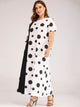 Plus Polka Dot Print Pocket Detail Maxi Dress