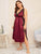 Plus Lace Trim High Split Satin Dress