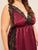 Plus Lace Trim High Split Satin Dress