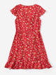 Plus Ditsy Floral Ruffle Trim Self Tie Wrap Dress