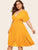  Plus Knot Back Plunging Neck Pleated Dress
