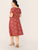 Plus Allover Print Top and Elastic Waist Skirt Set