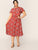 Plus Allover Print Top and Elastic Waist Skirt Set